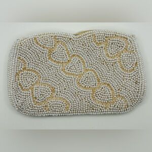 Vintage Made in Japan White Beaded Clutch Prom - Wedding - Gala - Vintage Clutch